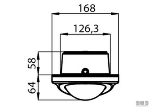 Bussola da soffitto ASTRA BAS1 nera mm.168